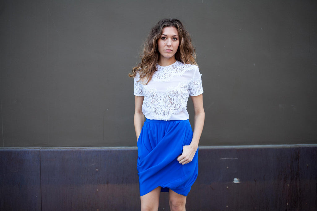 Kremi Drape Skirt Dazzling Blue