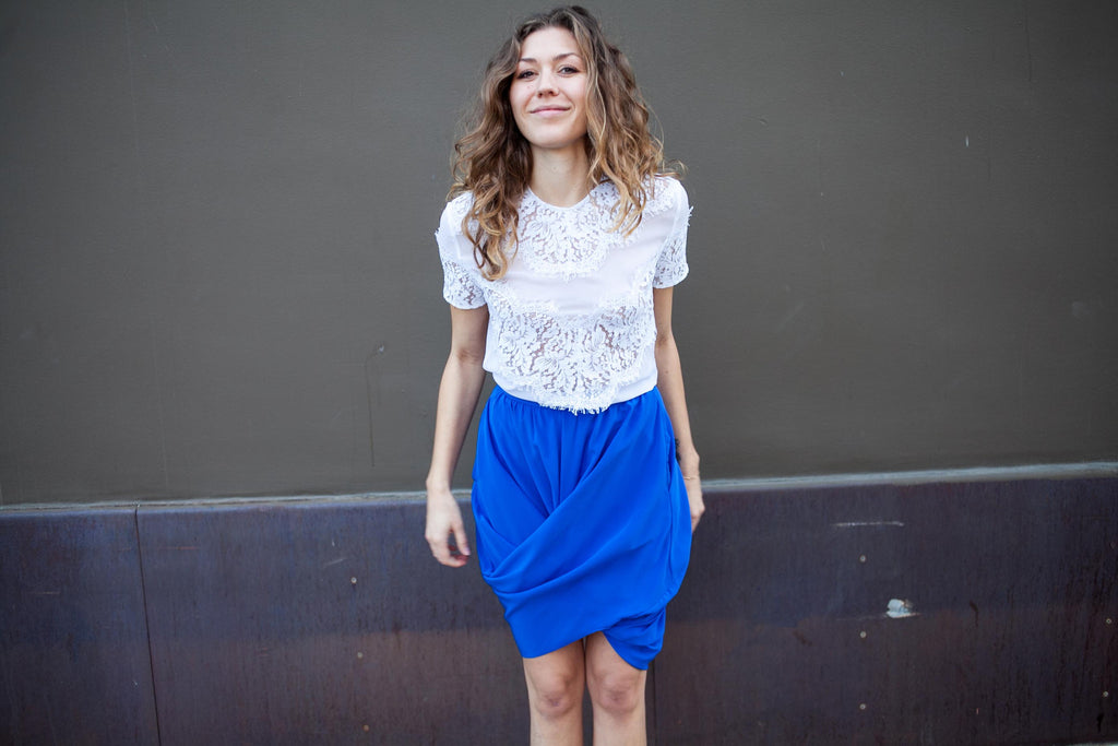 Kremi Drape Skirt Dazzling Blue