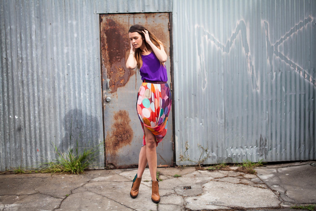 Haylock Blur Vision Drape Skirt
