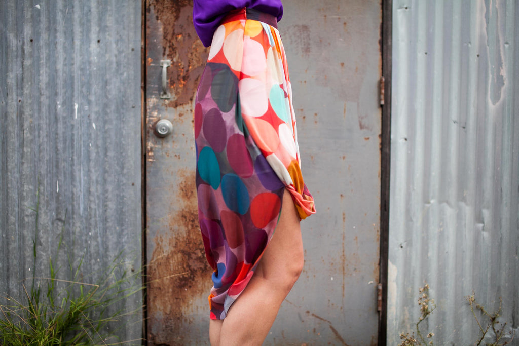 Haylock Blur Vision Drape Skirt