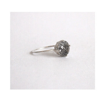 Tourmalinated Quartz Ring Silver