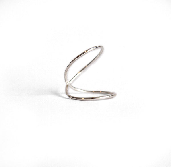 Cross Over Ring Silver