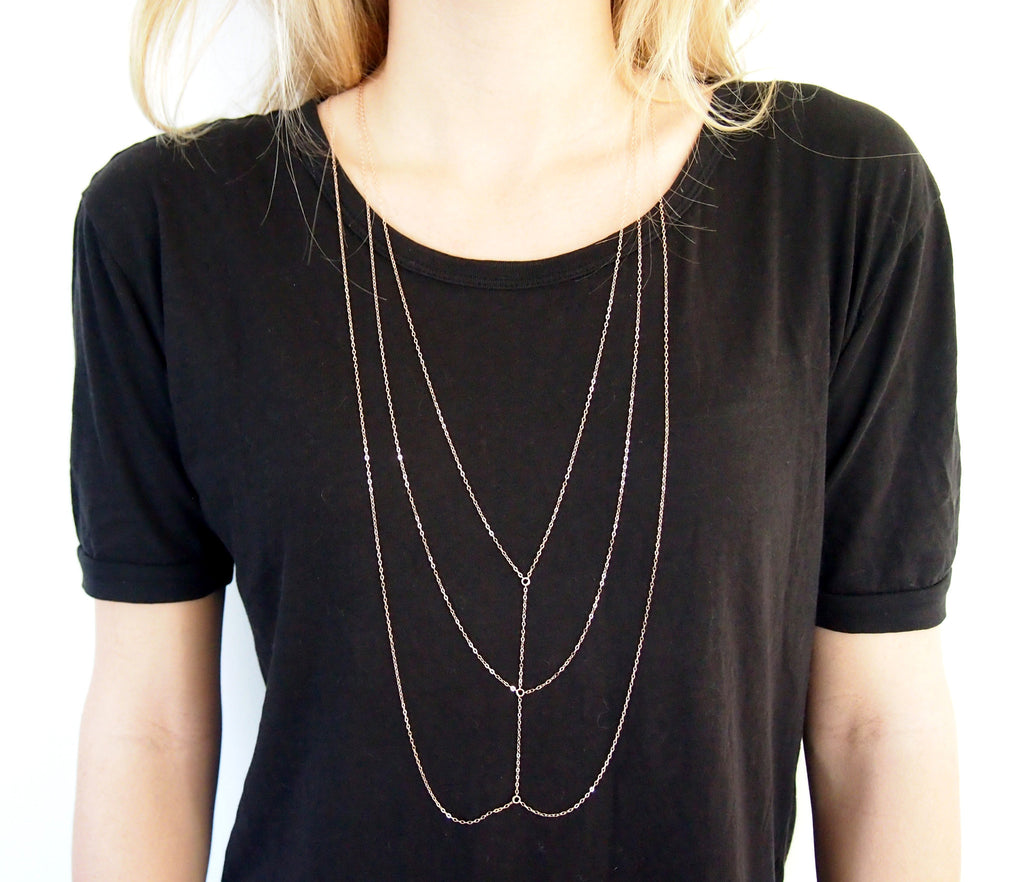 3 Chain Necklace Silver