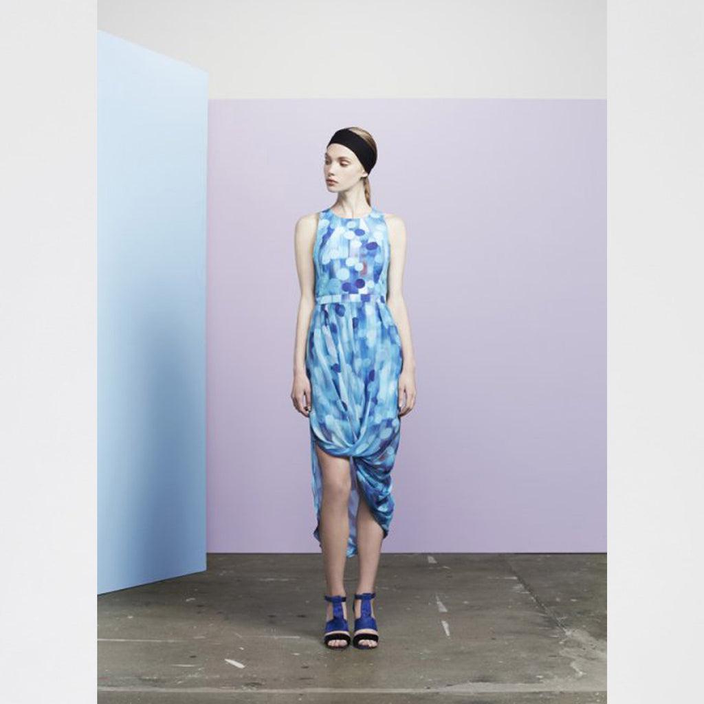 Jamison Blue Dot Print Dress