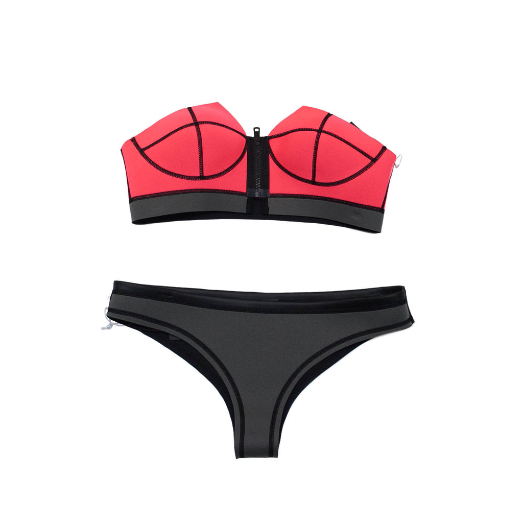 Zip Front - Orange/Pink