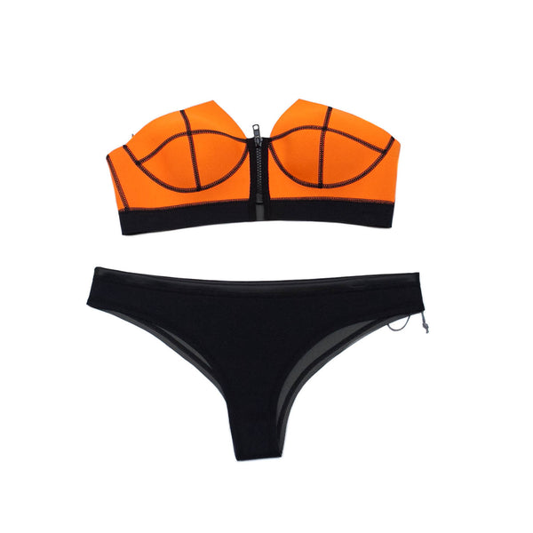 Zip Front - Orange/Pink