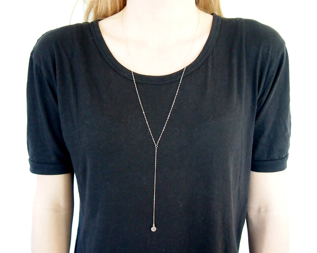 Drop Disc Necklace Gold