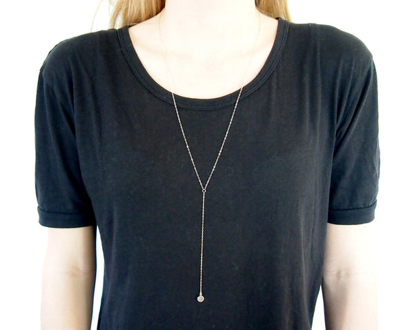 Drop Disc Necklace Gold