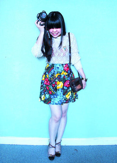 Neon Floral Skirt