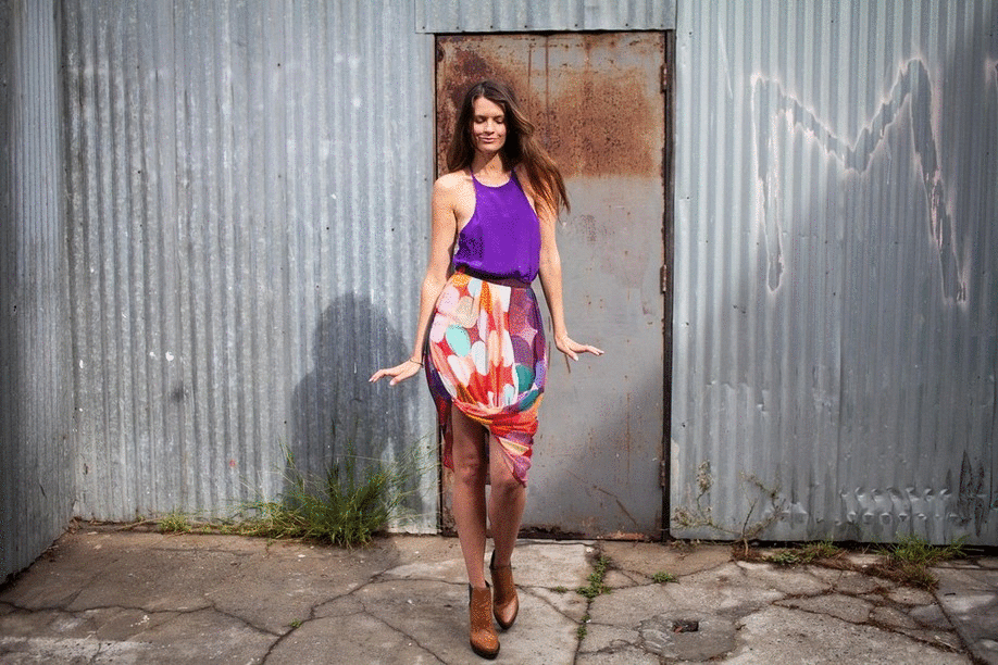 Haylock Blur Vision Drape Skirt