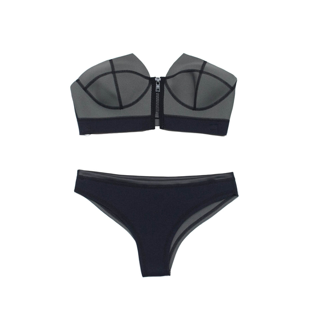 Zip Front - Grey/Black