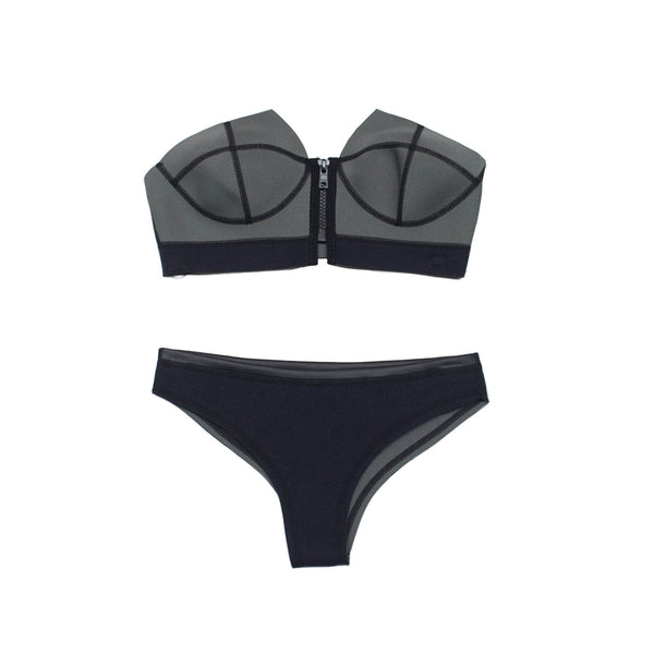 Zip Front - Grey/Black