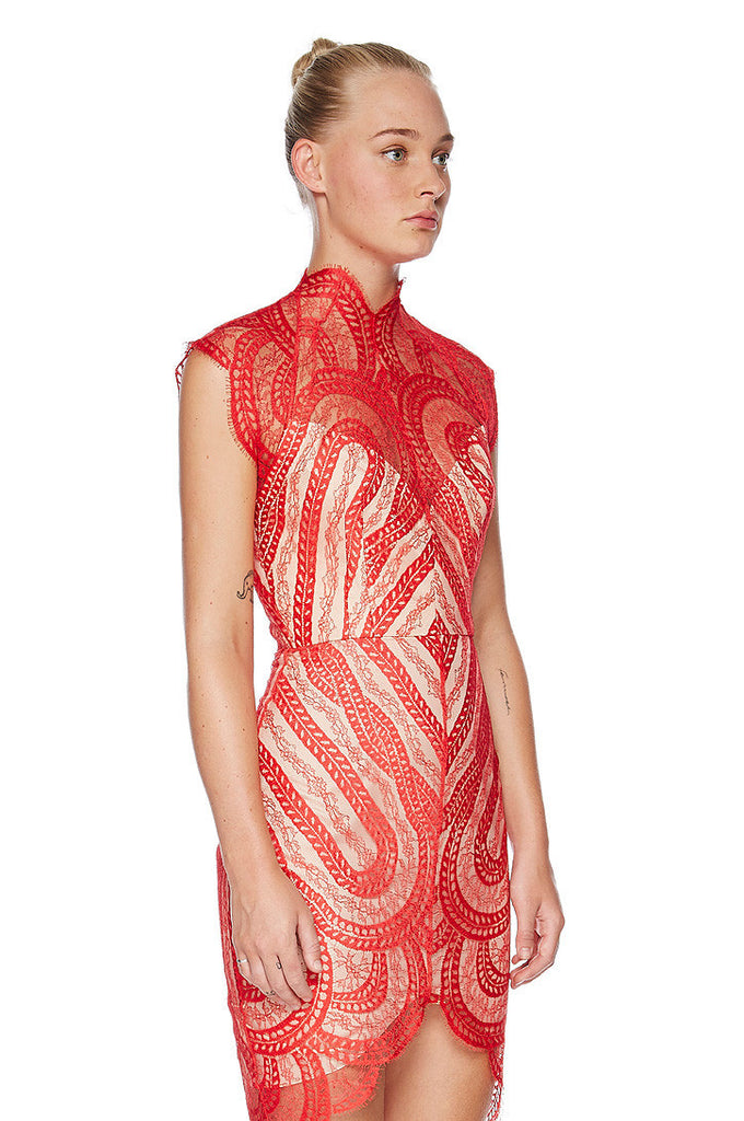 Venus Fitted Dress - Red
